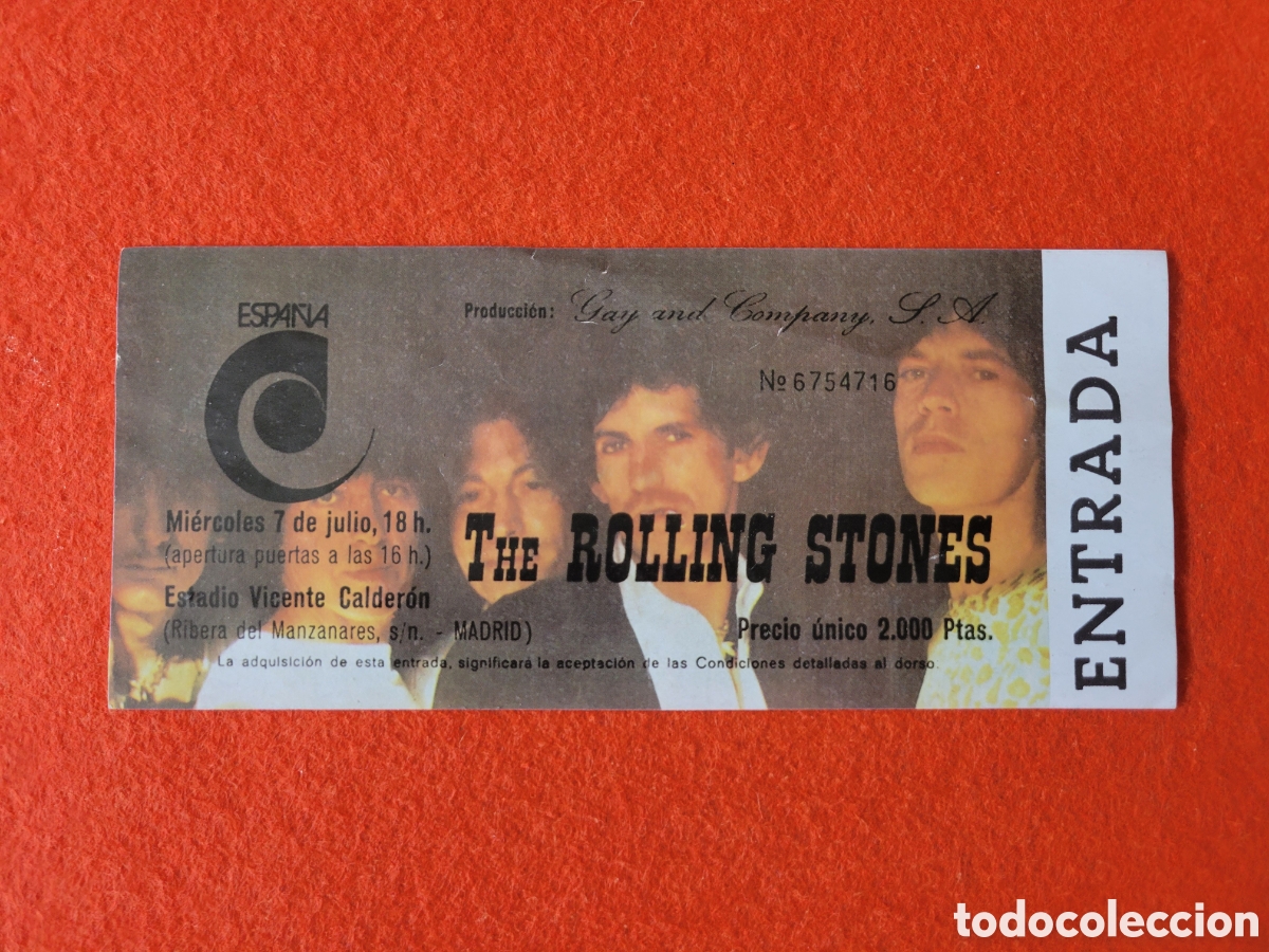Entradas antiguas de conciertos: ENTRADA CONCIERTO ROLLING STONE 1982 NO OFICIAL
