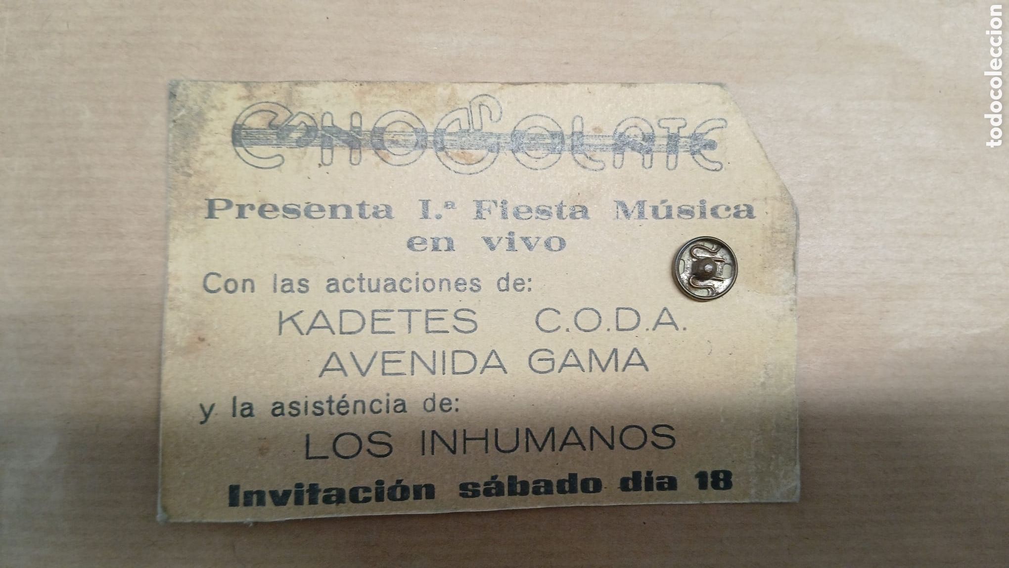 Entradas antiguas de conciertos: INVITACION FLYER DISCOTECA CHOCOLATE VALENCIA RUTA BAKALAO.