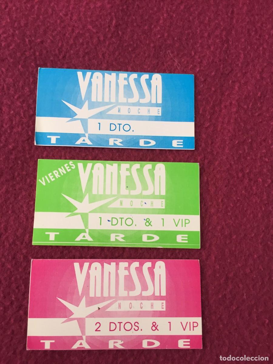 Entradas antiguas de conciertos: 3 FLYER INVITACION ENTRADA DESCUENTO DISCOTECA VANESSA -RUTA BAKALAO RUTA DESTROY - VALENCIA