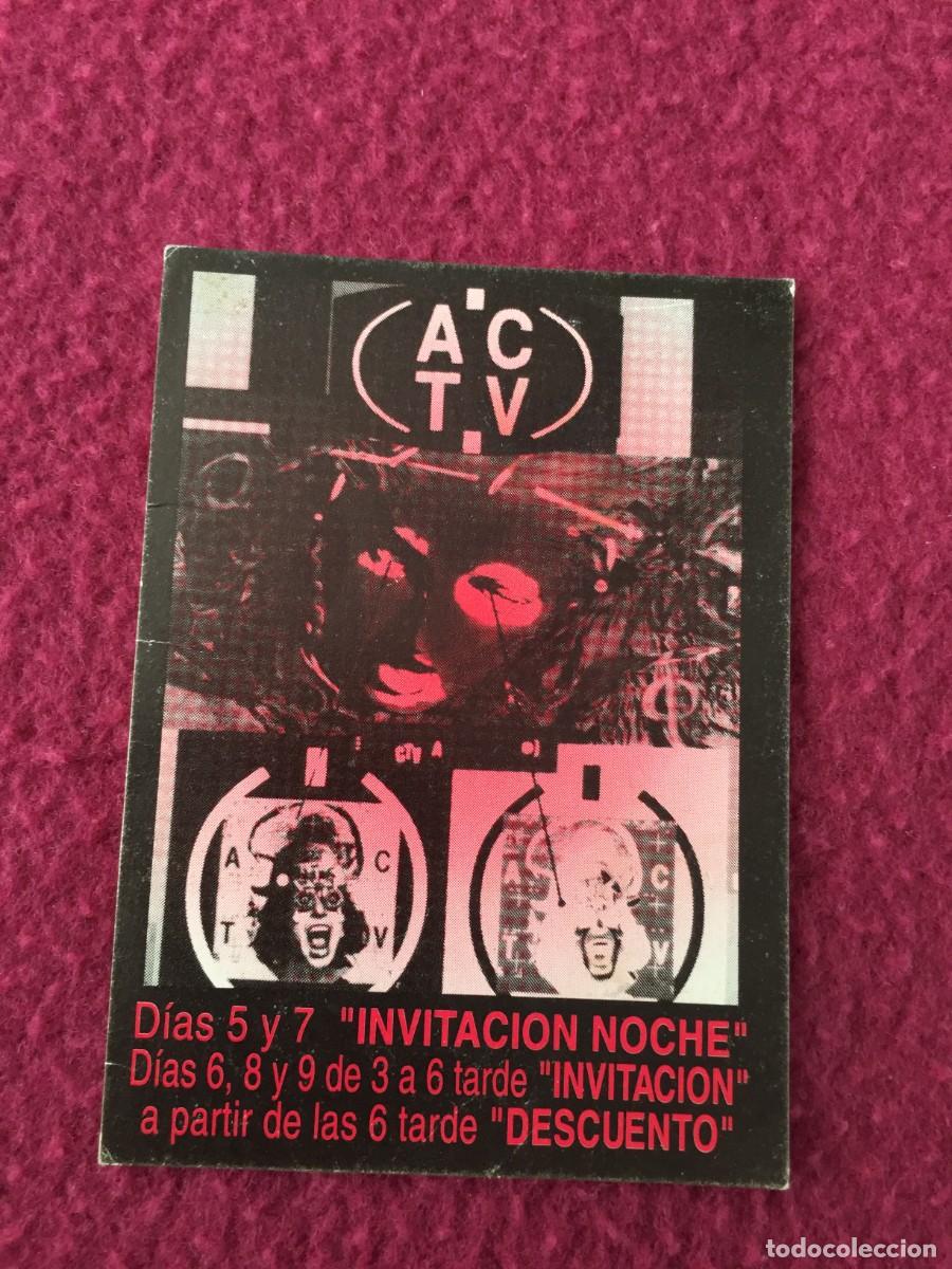 Entradas antiguas de conciertos: FLYER ENTRADA VIP INVITACION DISCOTECA ACTV - VALENCIA RUTA DESTROY - BAKALAO