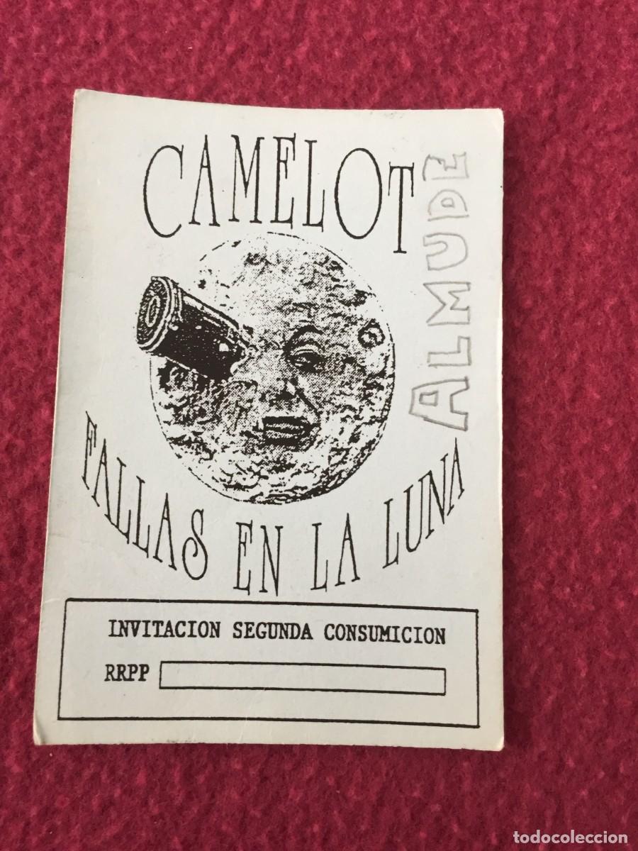 Entradas antiguas de conciertos: VIP FLYER INVITACION EN FALLAS DE VALENCIA A LA DISCOTECA CAMELOT - A&Ntilde;OS 90
