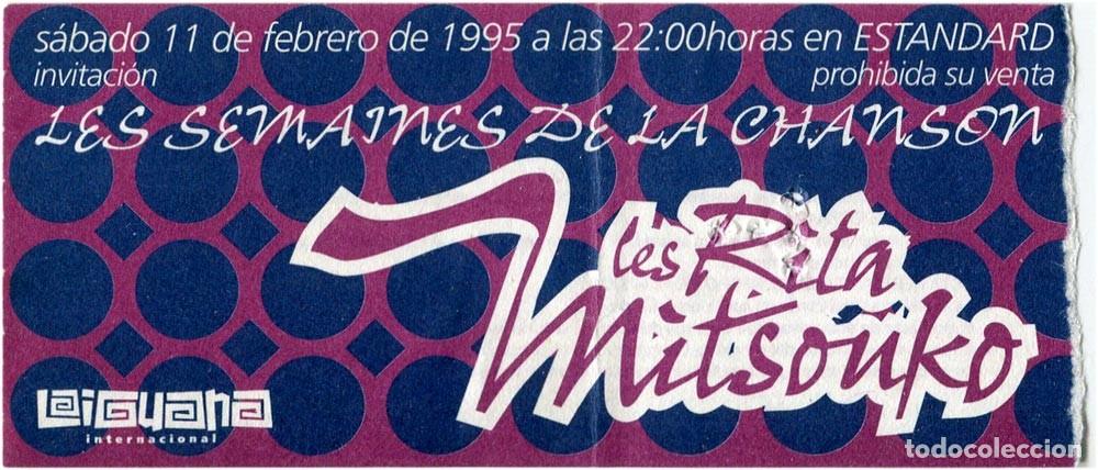 Entradas antiguas de conciertos: Les Rita Mitsouko - Les semaines de la Chanson - Ticket entrada - Sala Estandard Barcelona