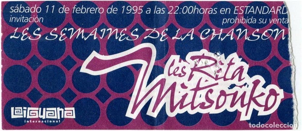 Entradas antiguas de conciertos: Les Rita Mitsouko - Les semaines de la Chanson - Ticket entrada - Sala Estandard Barcelona