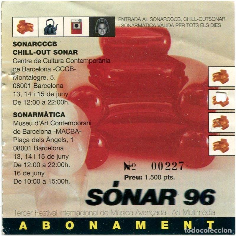 Entradas antiguas de conciertos: S&ograve;nar 96 - Lote ticket entrada abono y cat&aacute;logo de mano - Barcelona 1966 - Catal&aacute;