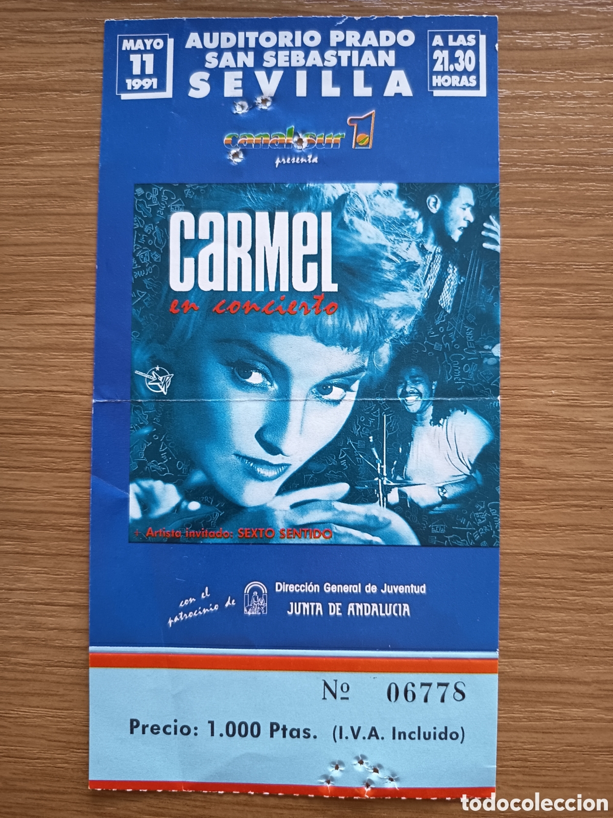 Entradas antiguas de conciertos: Entrada original concierto Carmel 1991 Sevilla (Espa&ntilde;a) ticket biglietto billet