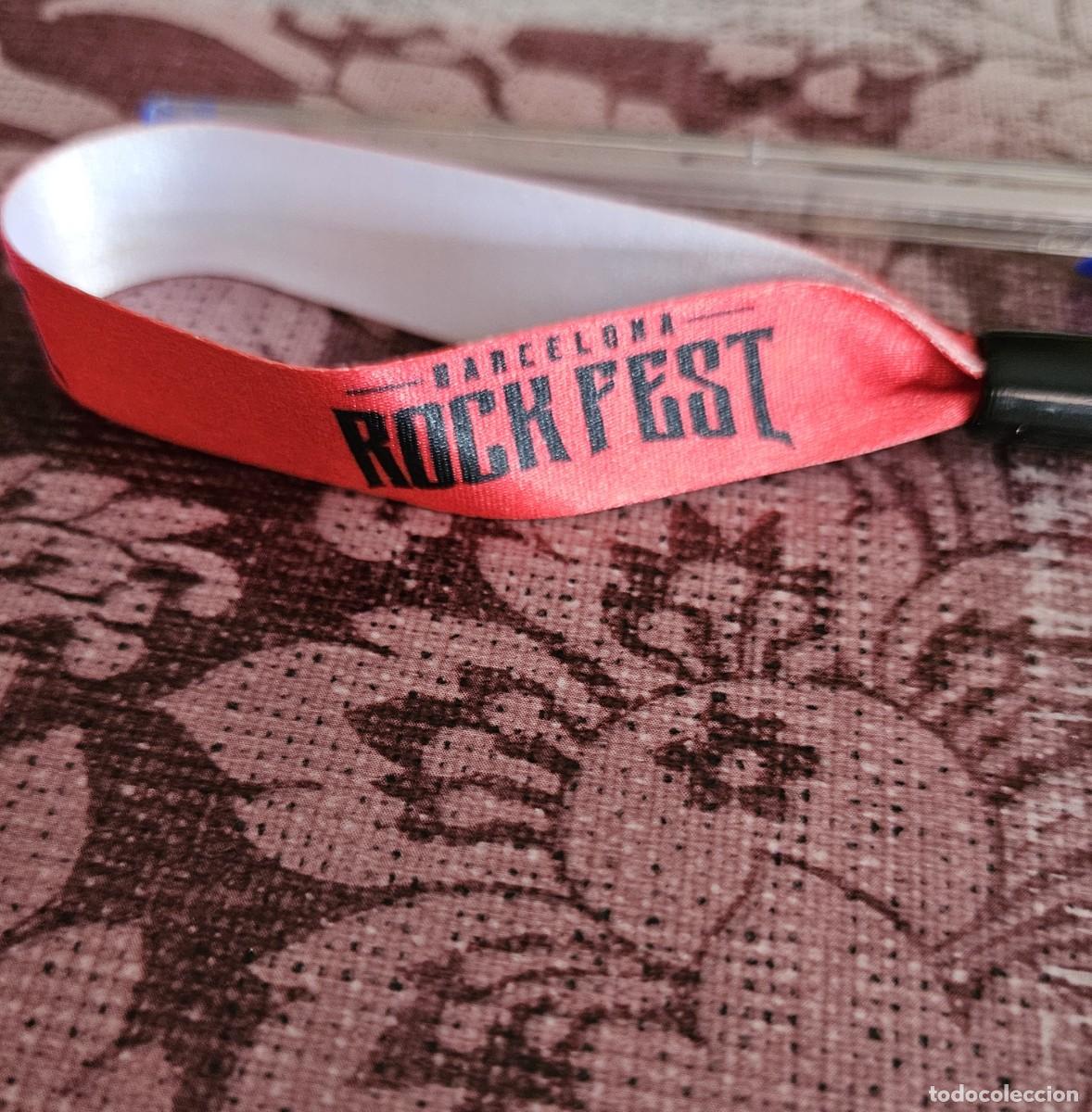 Entradas antiguas de conciertos: Pulsera De Tela Oficial Del Festival De M&uacute;sica Rock Fest Que Se Celebra En Barcelona.