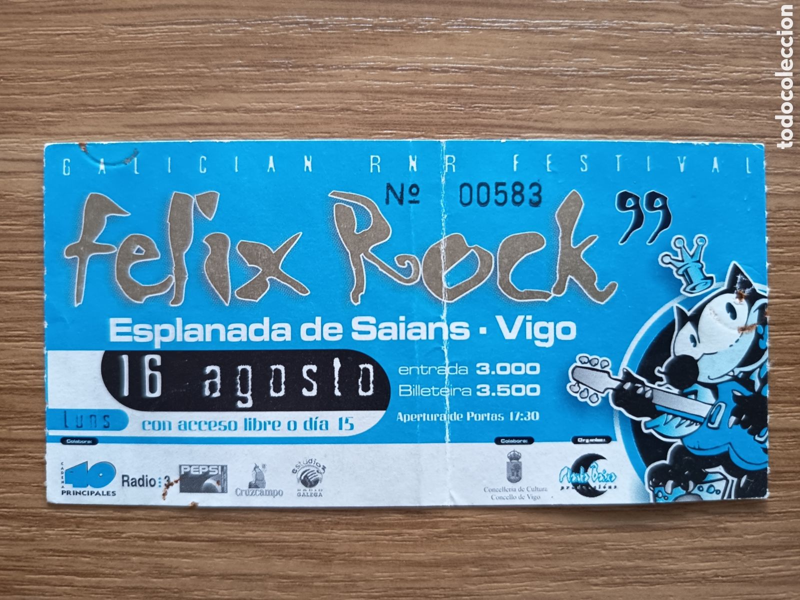Entradas antiguas de conciertos: Entrada original concierto Motorhead 1999 Vigo (Espa&ntilde;a) ticket biglietto billet