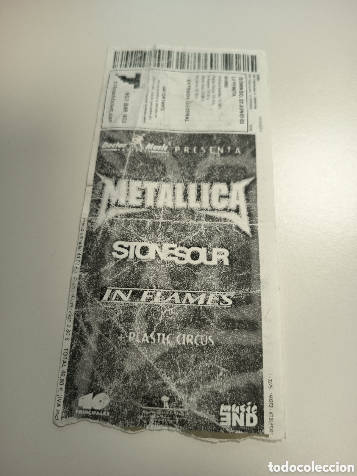 Entradas antiguas de conciertos: Entrada original concierto Metallica 2003 Madrid biglieto ticket billet