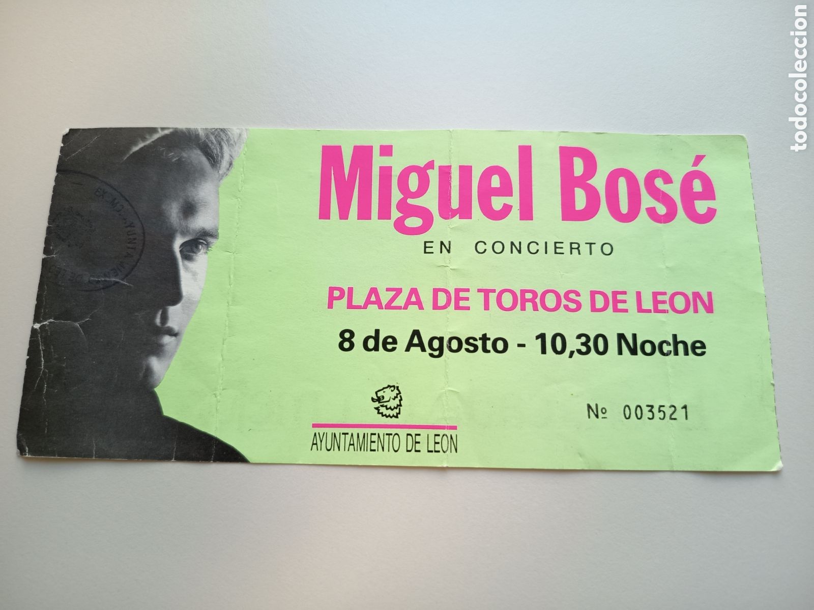 Entradas antiguas de conciertos: Entrada original concierto Miguel Bos&eacute; 1988 Le&oacute;n (Espa&ntilde;a) biglietto ticket billet