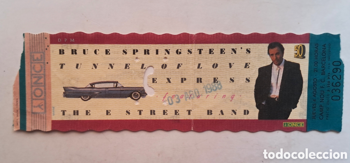 Entradas antiguas de conciertos: Entrada Bruce Springsteen 1988 Camp nou Barcelona