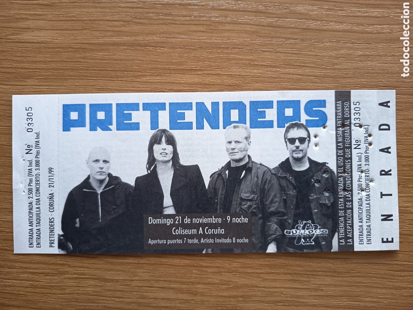 Entradas antiguas de conciertos: Entrada original concierto Pretenders 1999 A Coru&ntilde;a (Espa&ntilde;a) ticket biglietto billet
