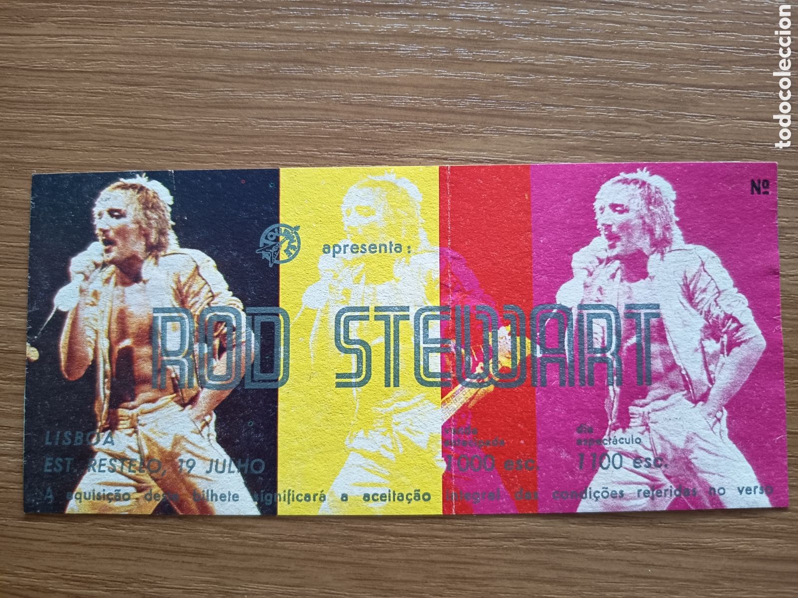 Entradas antiguas de conciertos: Entrada original concierto Rod Stewart 1983 Lisboa (Portugal) ticket biglietto billet