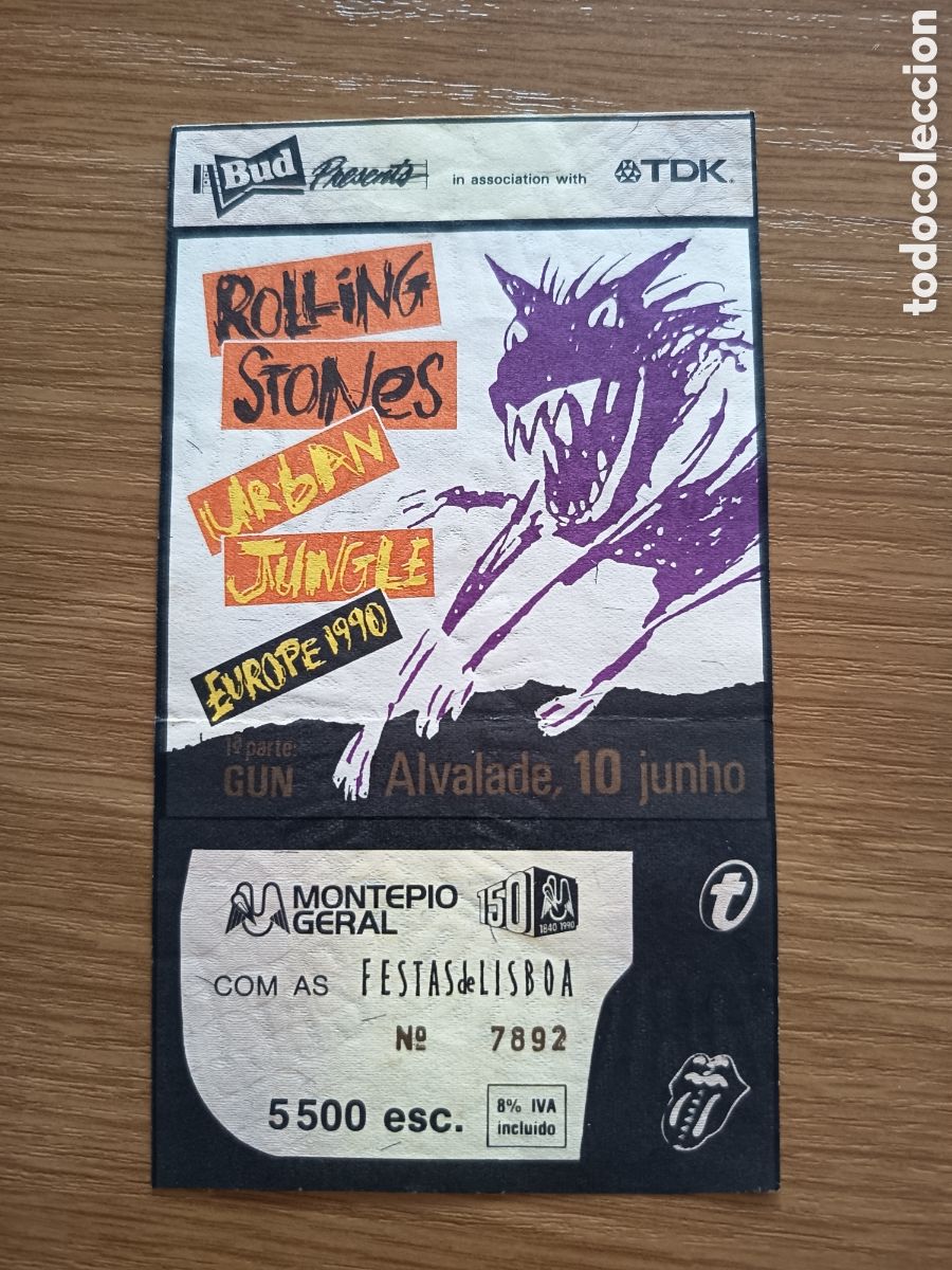 Entradas antiguas de conciertos: Entrada original concierto Rolling Stones 1990 Lisboa (Portugal) ticket biglietto billet