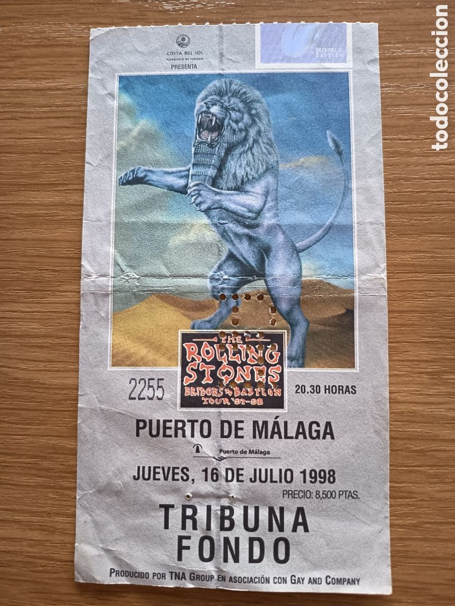 Entradas antiguas de conciertos: Entrada original concierto Rolling Stones 1998 M&aacute;laga (Espa&ntilde;a) ticket biglietto billet