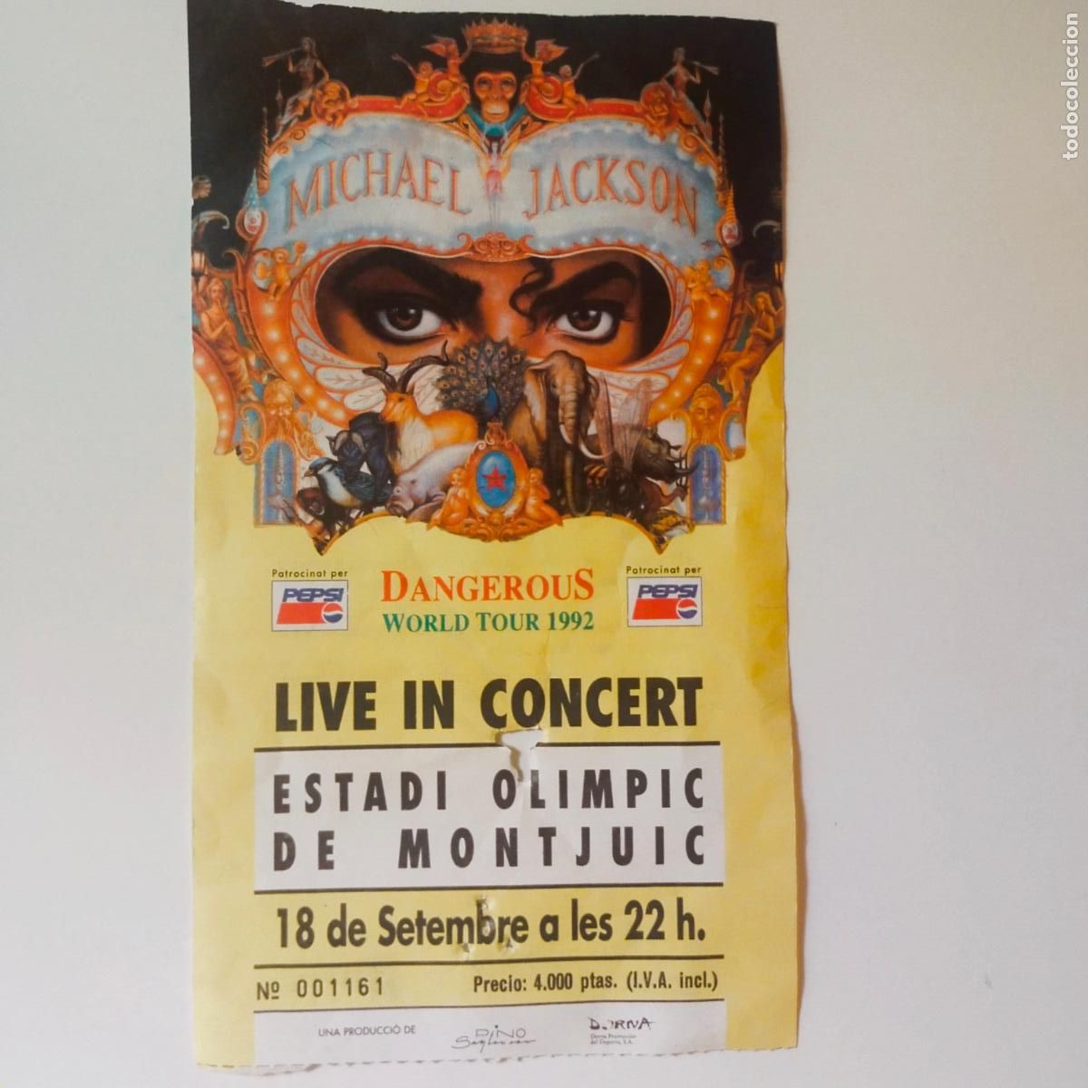 Entradas antiguas de conciertos: MICHAEL JACKSON- ENTRADA CONCIERTO BARCELONA 1992- EXC. ESTADO.