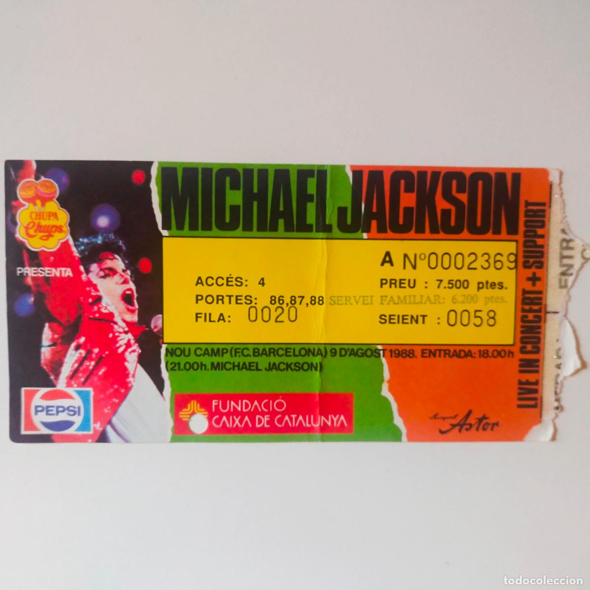 Entradas antiguas de conciertos: MICHAEL JACKSON- ENTRADA CONCIERTO BARCELONA 1988- EXC. ESTADO- REF. 1
