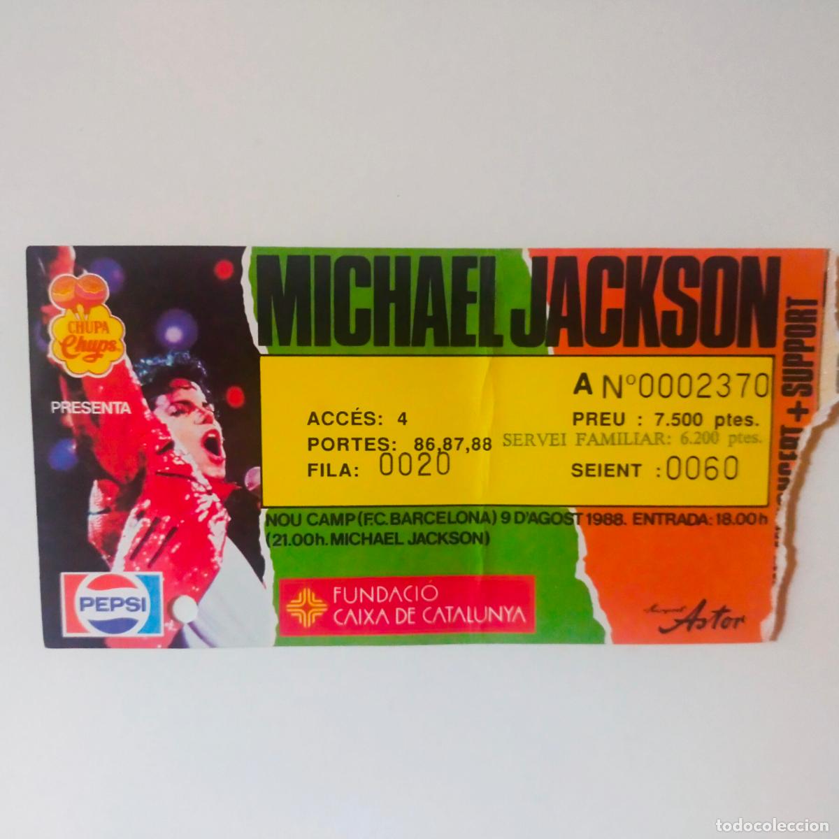 Entradas antiguas de conciertos: MICHAEL JACKSON- ENTRADA CONCIERTO BARCELONA 1988- EXC. ESTADO- REF. 3