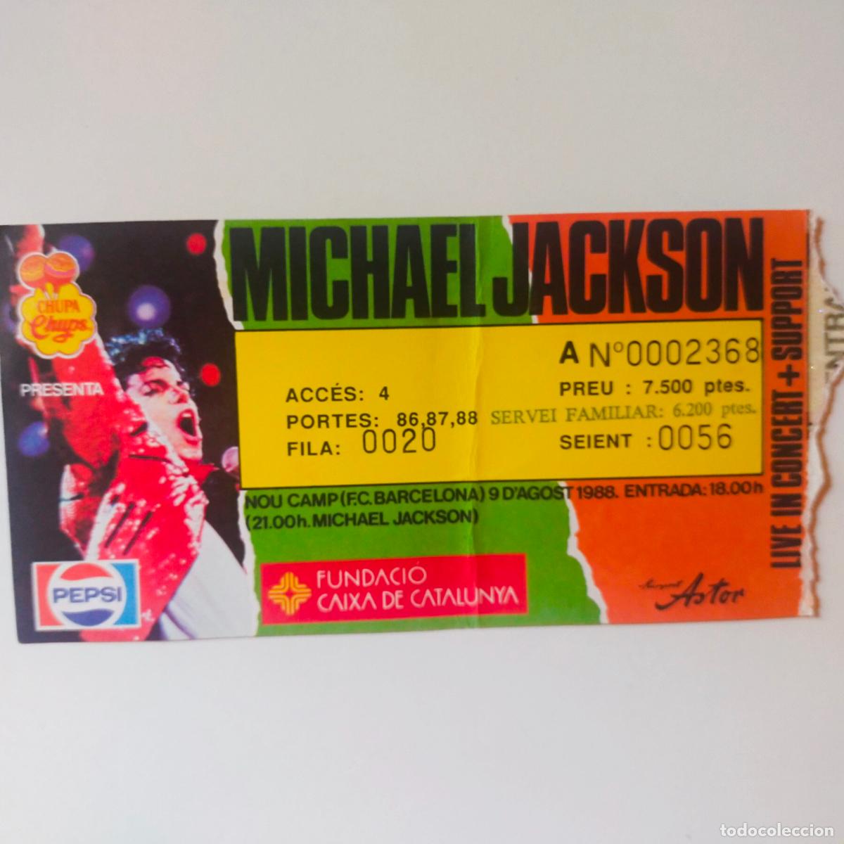 Entradas antiguas de conciertos: MICHAEL JACKSON- ENTRADA CONCIERTO BARCELONA 1988- EXC. ESTADO- REF. 2