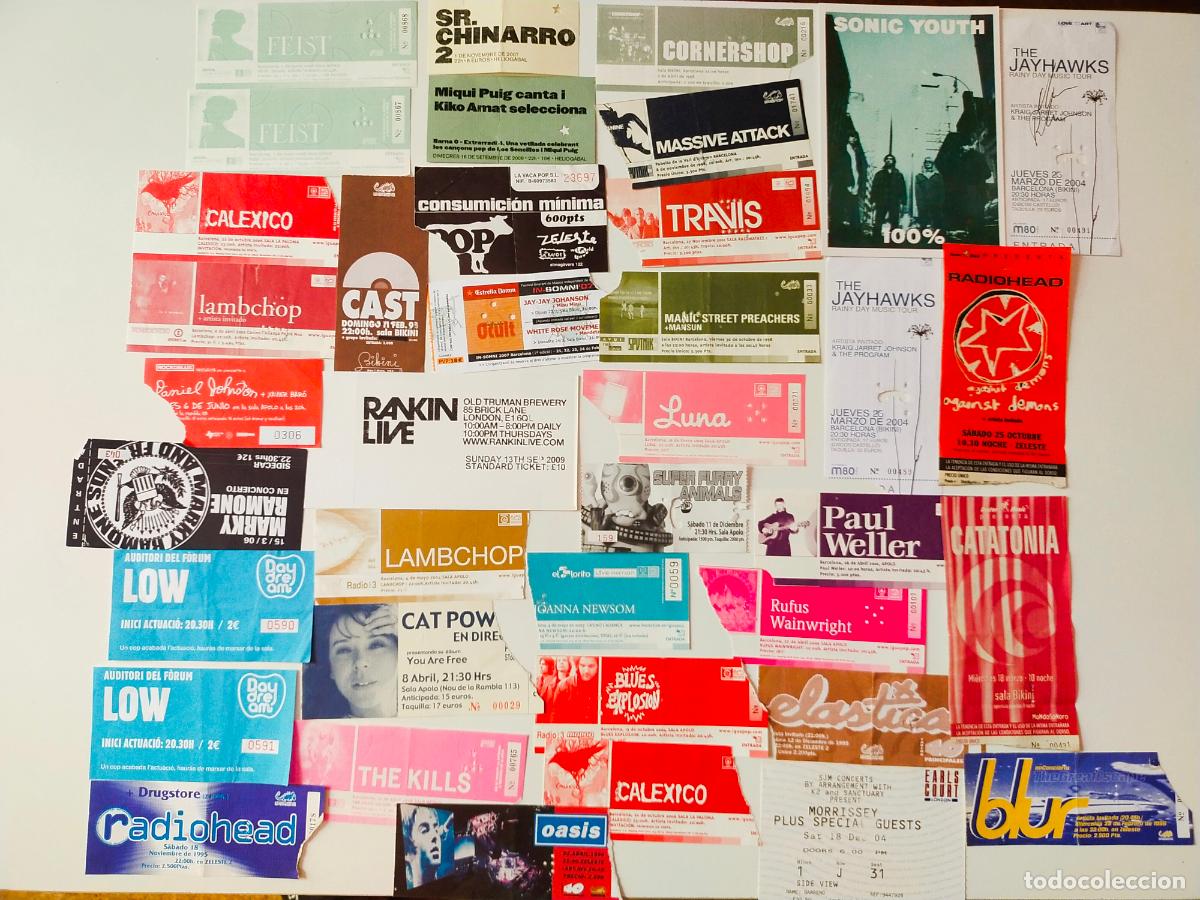 Entradas antiguas de conciertos: LOTE 37 ENTRADAS CONCIERTOS BARCELONA-OASIS-BLUR-RADIOHEAD-MORRISSEY-TRAVIS-PAUL WELLER, etc.