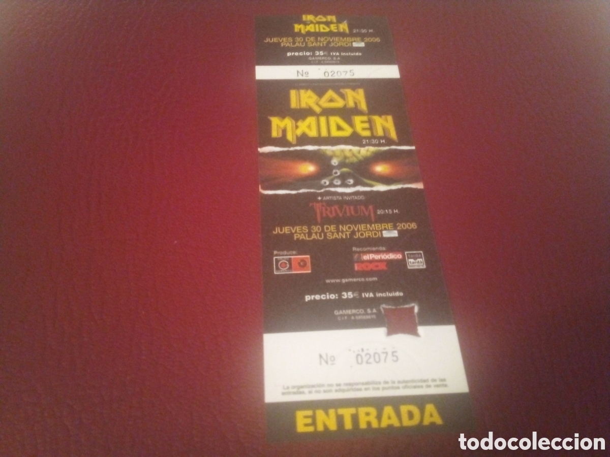 Entradas antiguas de conciertos: IRON MAIDEN entrada completa Barcelona 2006 TOUR 02075