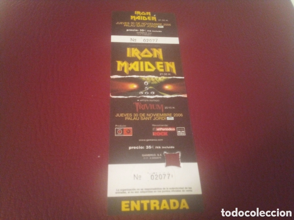 Entradas antiguas de conciertos: IRON MAIDEN entrada completa Barcelona 2006 TOUR 02077