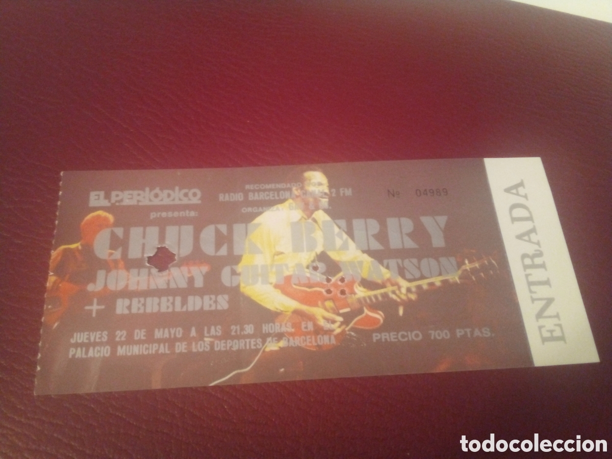 Entradas antiguas de conciertos: CHUCK BERRY JOHNNY GUITAR WATSON REBELDES entrada completa 1980 Barcelona 989