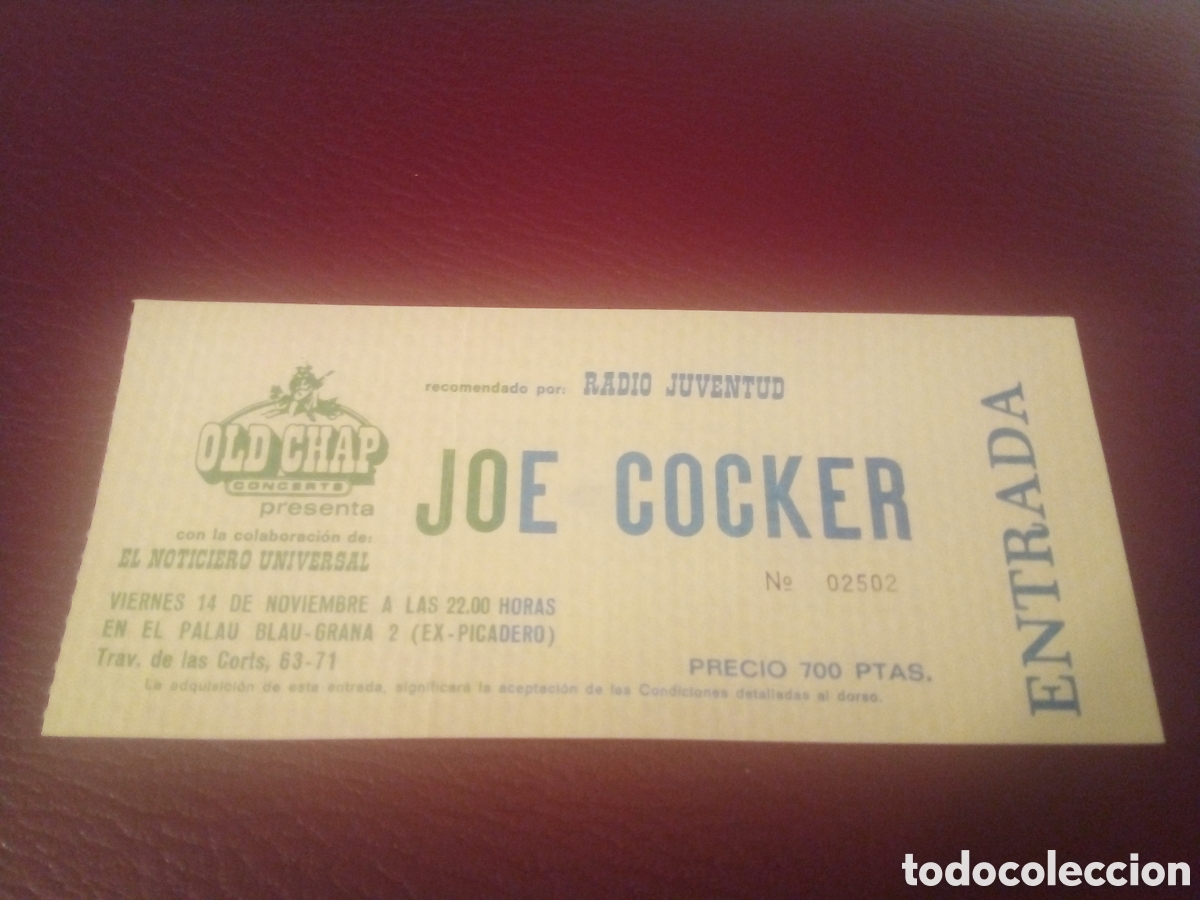 Entradas antiguas de conciertos: JOE COCKER entrada completa 1980 Barcelona 502