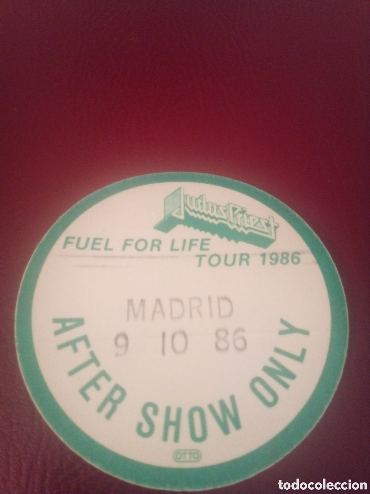 Entradas antiguas de conciertos: JUDAS PRIEST pase backstage 1986 Madrid After show
