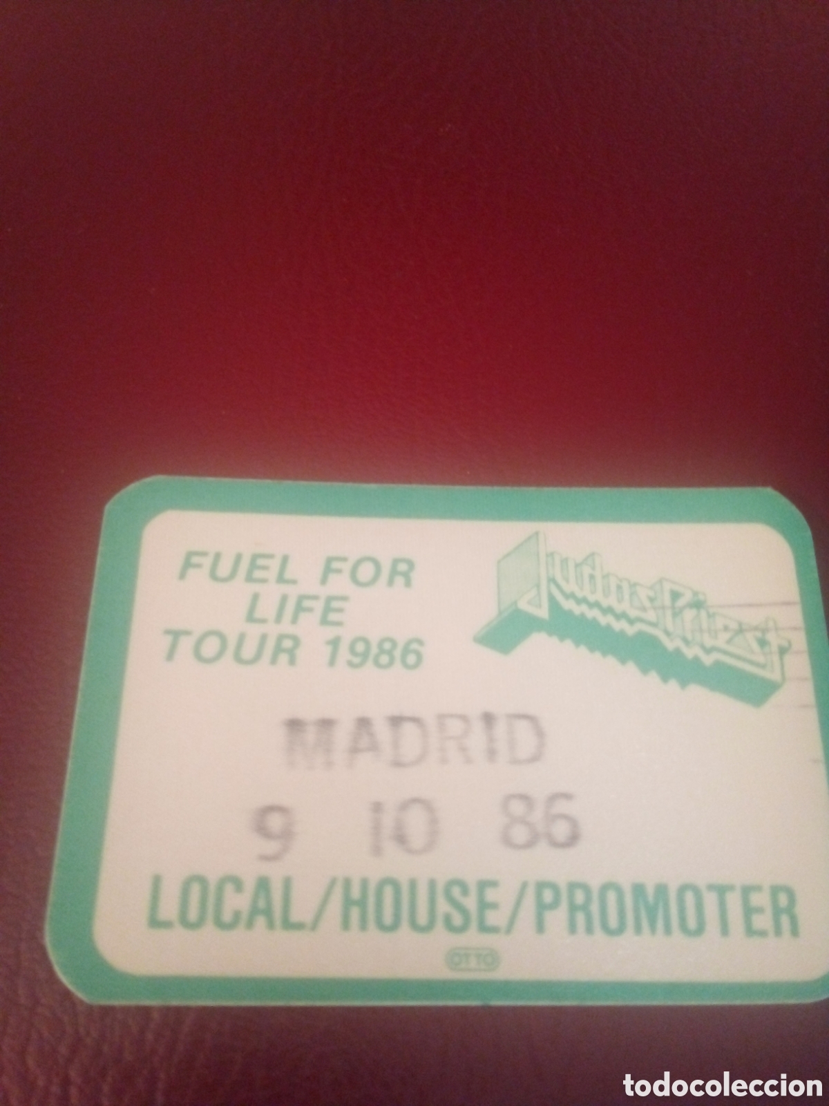 Entradas antiguas de conciertos: JUDAS PRIEST pase backstage 1986 Madrid Promoter