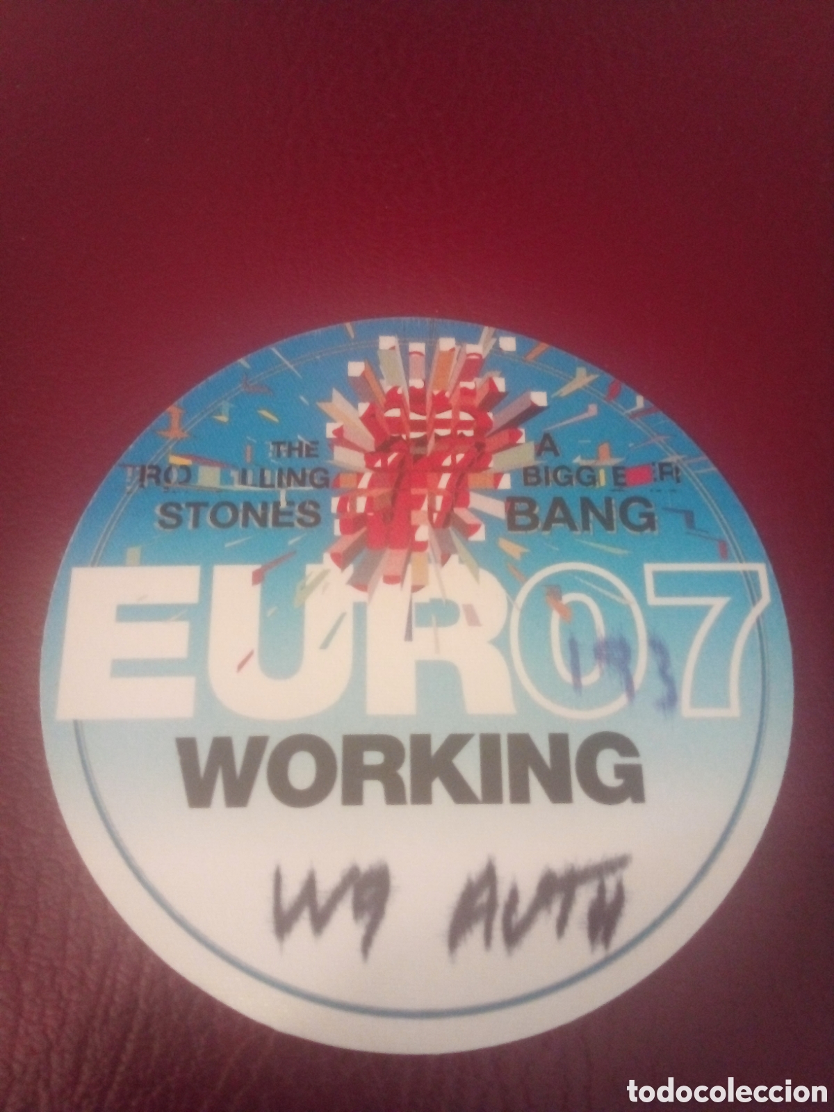 Entradas antiguas de conciertos: ROLLING STONES pase backstage 2007 Espa&ntilde;a Working