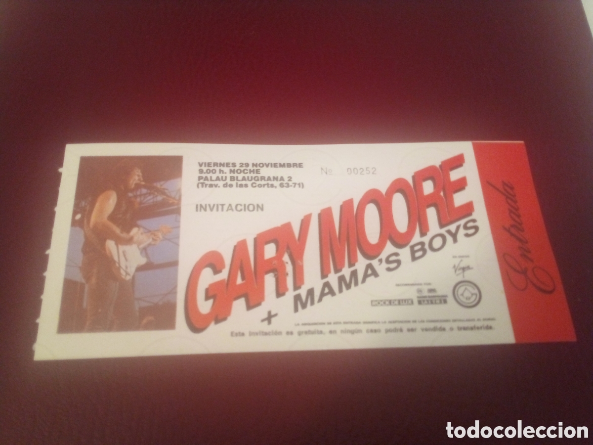 Entradas antiguas de conciertos: GARY MOORE entrada completa 1985 Barcelona 252