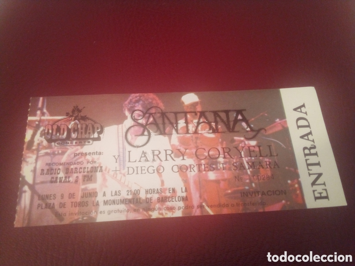 Entradas antiguas de conciertos: SANTANA & LARRY CORYELL + Diego Cort&eacute;s entrada completa 1980 Barcelona 284