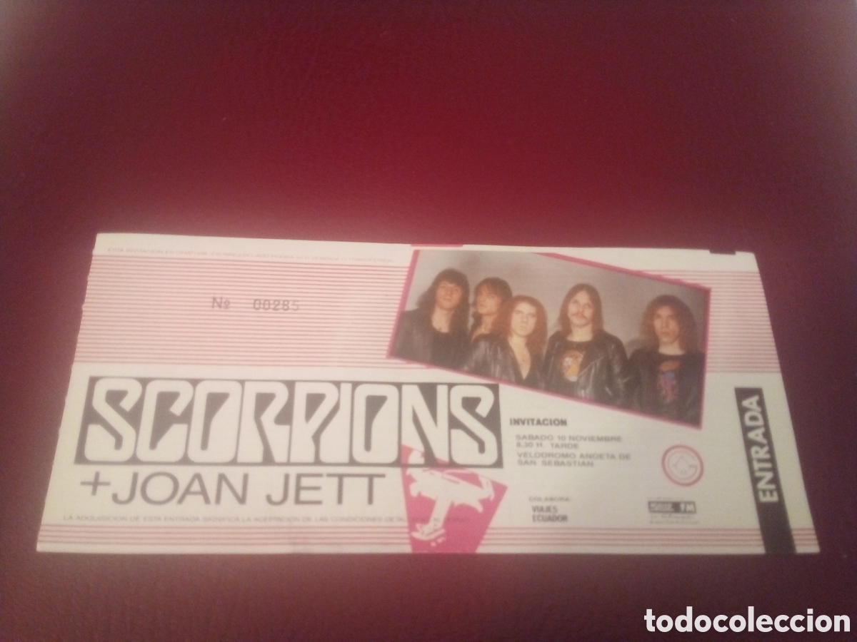 Entradas antiguas de conciertos: SCORPIONS + JOAN JETT entrada completa 1984 San Sebasti&aacute;n 285