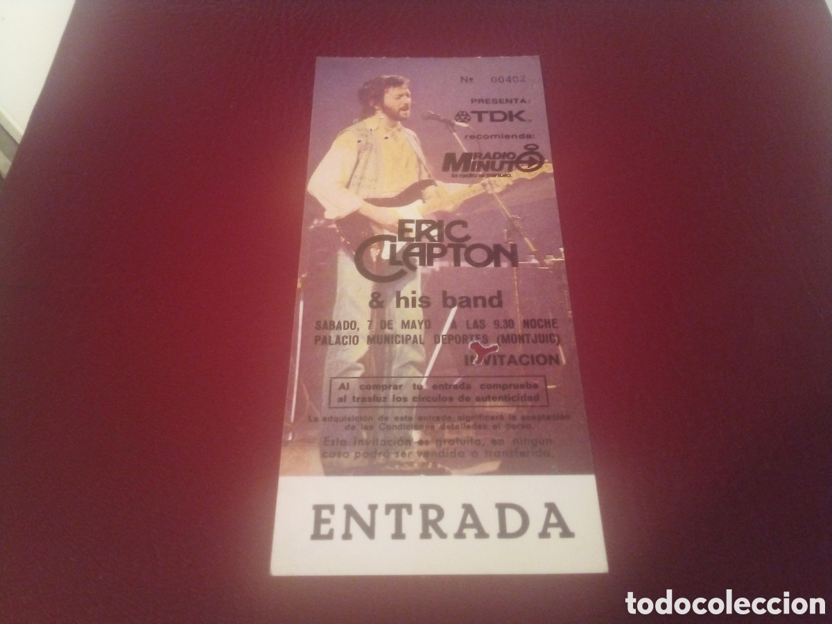 Entradas antiguas de conciertos: ERIC CLAPTON entrada completa 1983 Barcelona 402