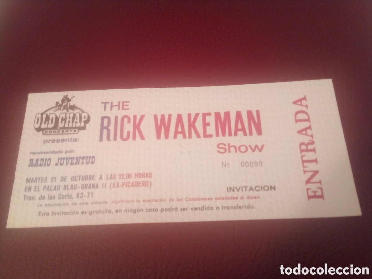 Entradas antiguas de conciertos: RICK WAKEMAN YES entrada completa 1976 Tangerine Dream 099