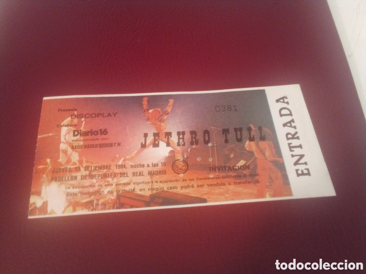 Entradas antiguas de conciertos: JETHRO TULL entrada completa 1984 Madrid 381