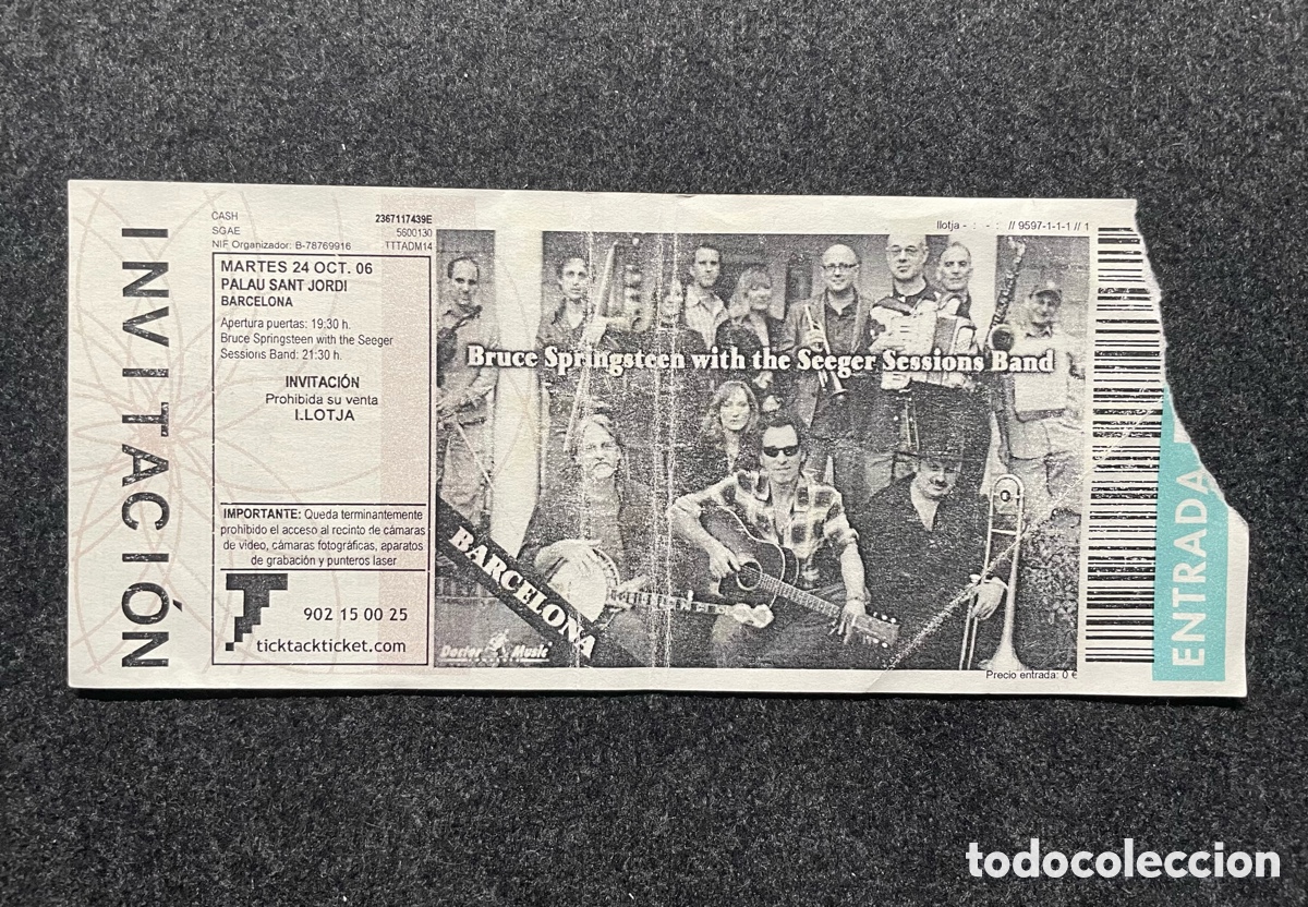 Entradas antiguas de conciertos: Bruce Springsteen 2006 Barcelona, invitaci&oacute;n LLotja, Palau Sant Jordi