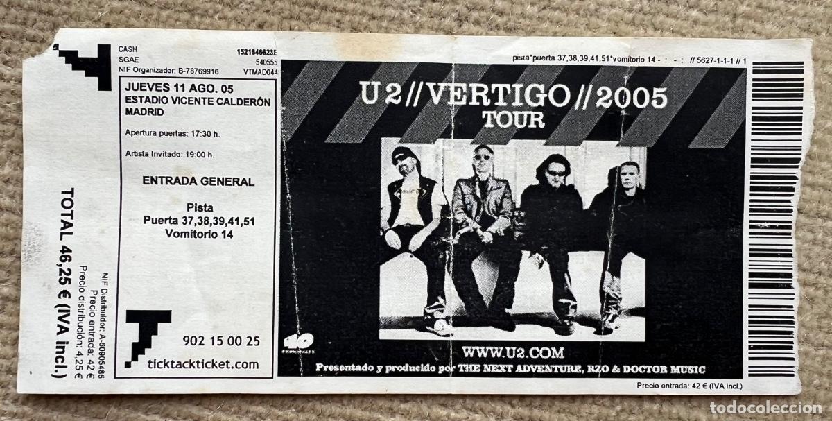 Entradas antiguas de conciertos: Entrada concierto U 2 - V&eacute;rtigo Tour 2005 - Estadio Vicente Calder&oacute;n