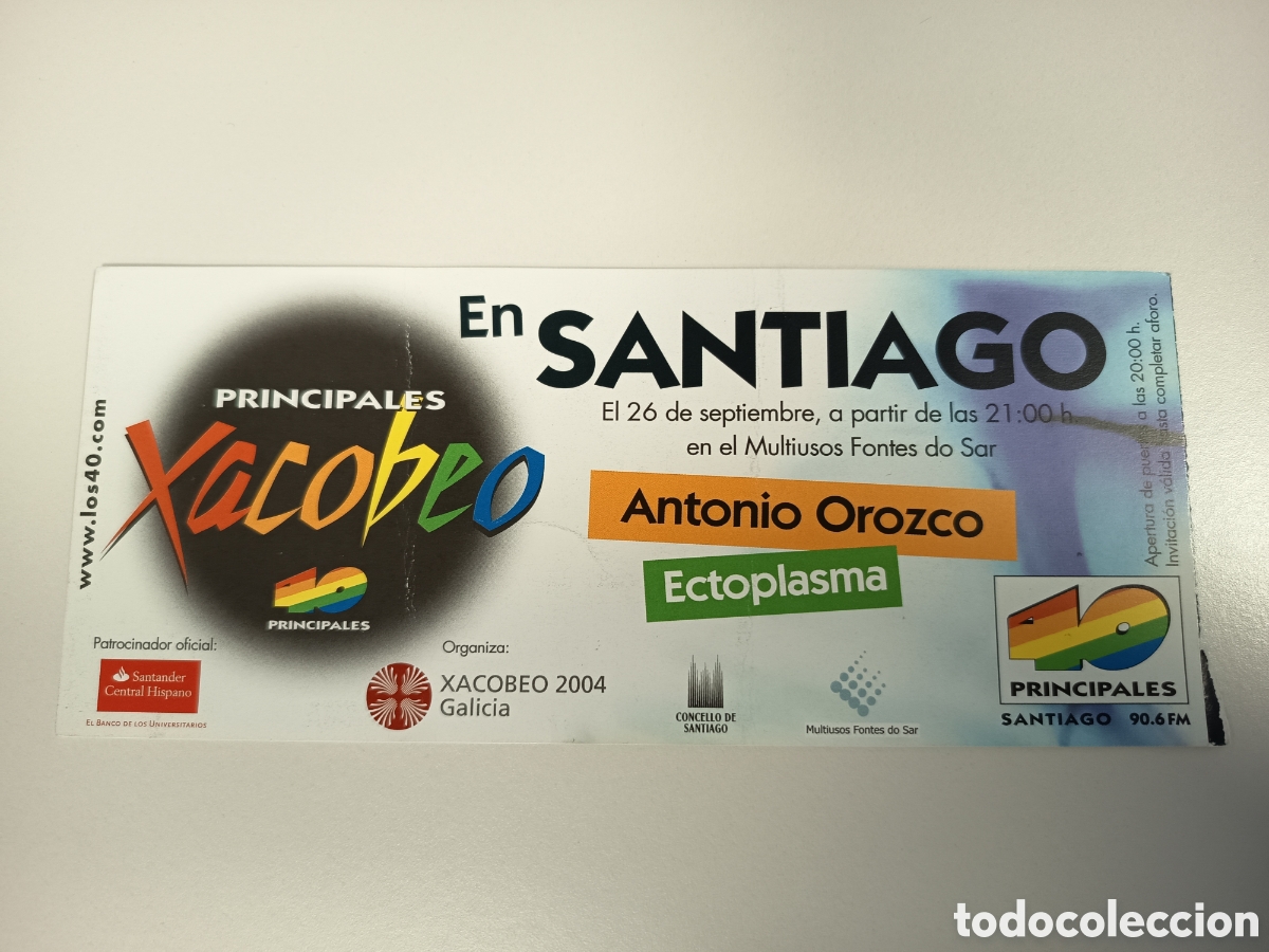 Entradas antiguas de conciertos: Entrada original concierto Santiago Oro 2004 Santiago de Compostela (Espa&ntilde;a) ticket biglietto billet