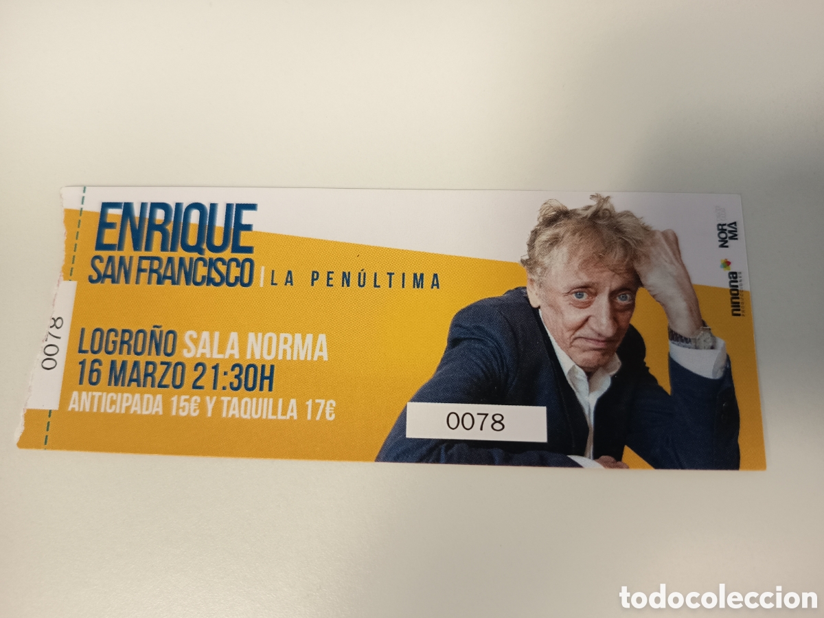 Entradas antiguas de conciertos: Entrada original concierto Enrique San Francisco 2019 Logro&ntilde;o (Espa&ntilde;a) ticket biglietto billet