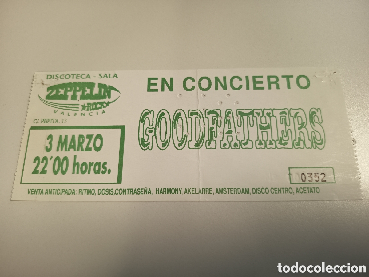 Entradas antiguas de conciertos: Entrada original concierto Godfathers 1994 Valencia (Espa&ntilde;a) ticket biglietto billet