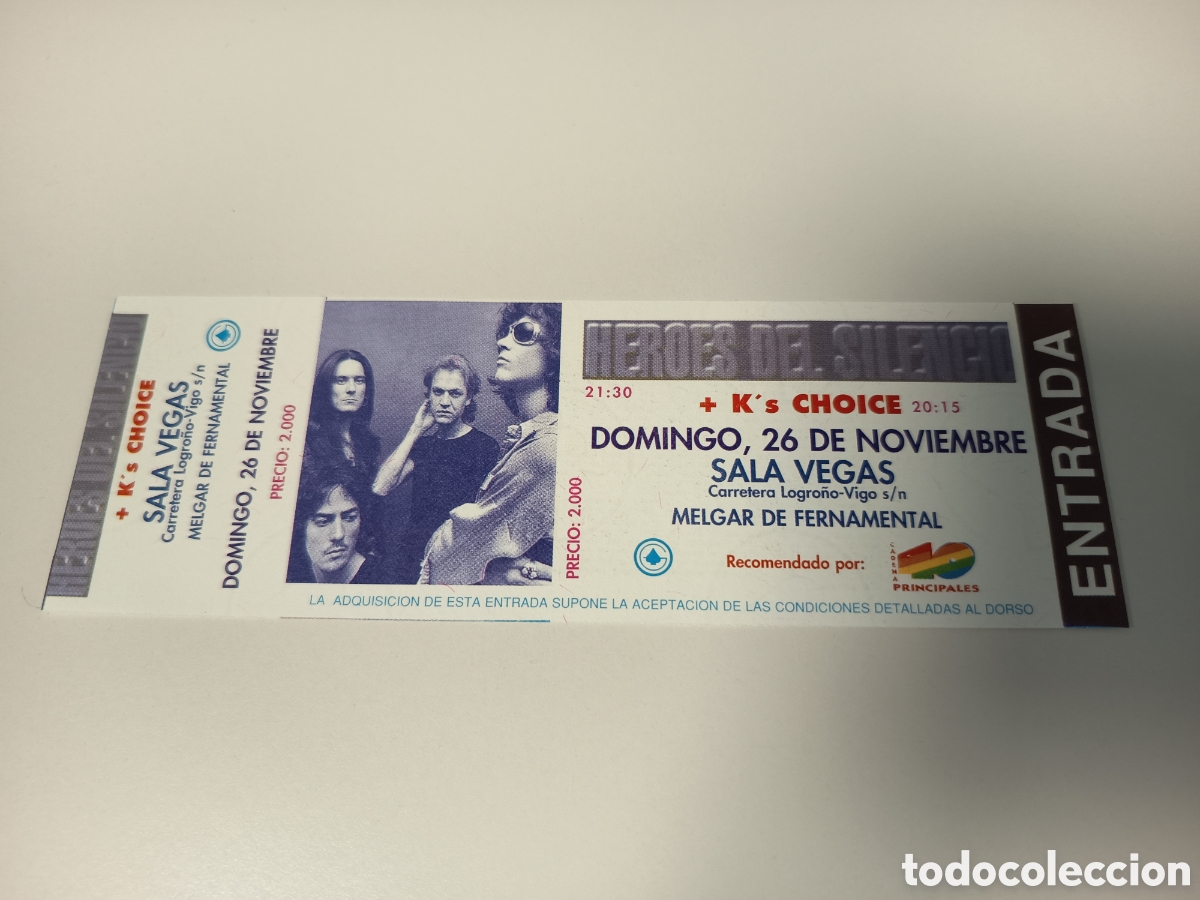 Entradas antiguas de conciertos: Entrada original concierto H&eacute;roes del Silencio 1995 Melgar de Fernamental (Burgos) ticket