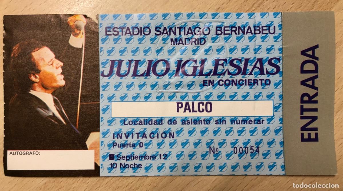 Entradas antiguas de conciertos: ENTRADA CONCIERTO INVITACI&Oacute;N JULIO IGLESIAS EN CONCIERTO . MADRID 1.983