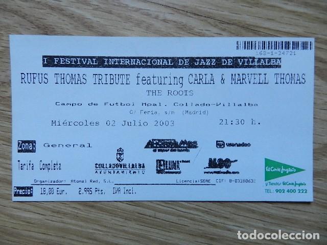 Entradas antiguas de conciertos: Entrada Rufus Thomas tribute featuring Carla & Marvell Thomas I Festival Jazz de Villalba a&ntilde;o 2003
