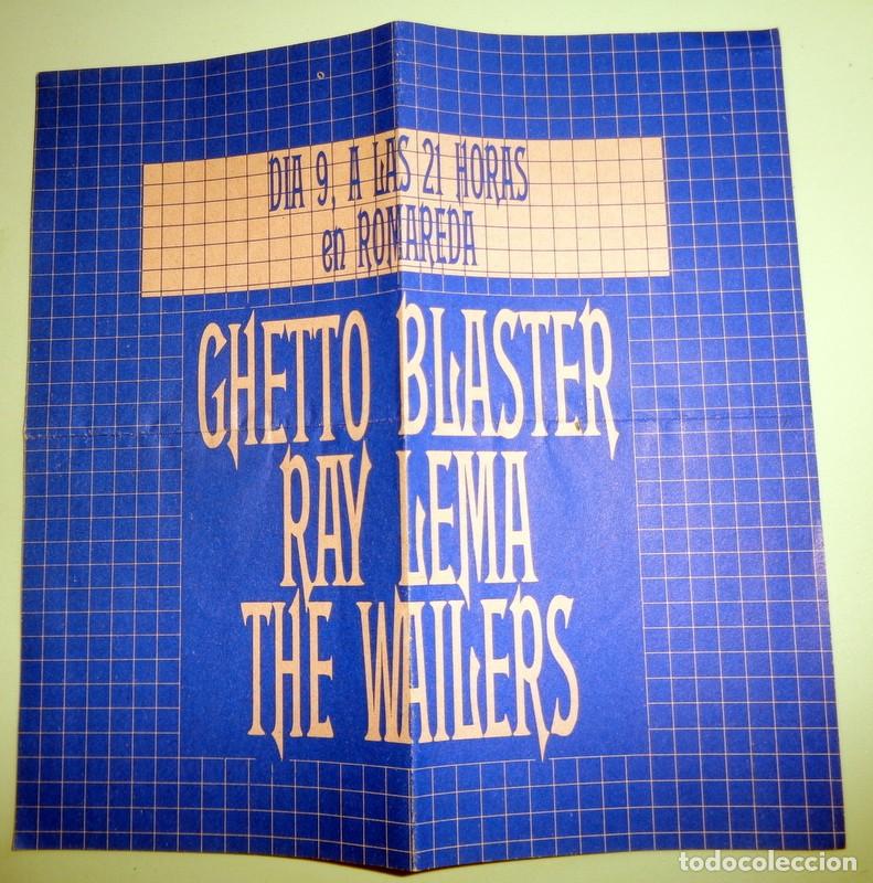 Entradas antiguas de conciertos: FLYER PASQU&Iacute;N CONCIERTO LA ROMAREDA ZARAGOZA. THE WAILERS BOB MARLEY. FIESTAS PILAR A&Ntilde;O 1987. LEMA