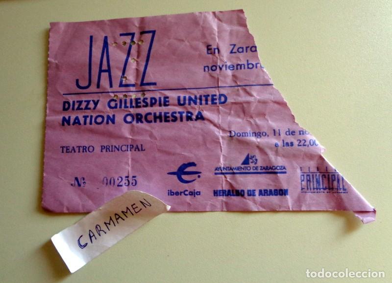Entradas antiguas de conciertos: ENTRADA TICKET CONCIERTO - TEATRO PRINCIPAL ZARAGOZA Noviembre 1990. JAZZ. DIZZY GILLESPIE.