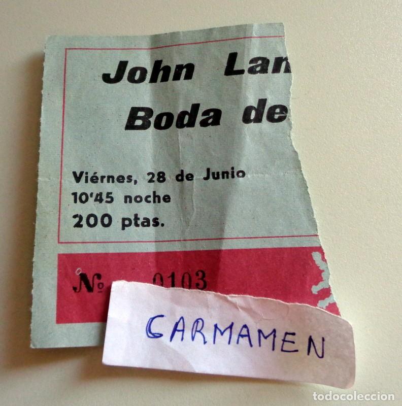 Entradas antiguas de conciertos: ENTRADA TICKET CONCIERTO - ZARAGOZA A&Ntilde;OS 80 - JOHN LANDIS FANS BODA DE RUBIAS. NI&Ntilde;OS DEL BRASIL