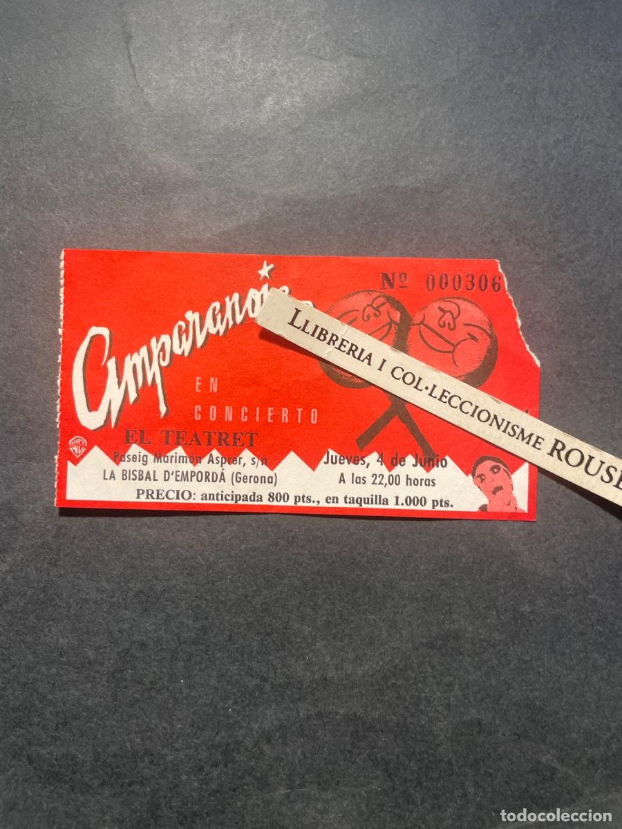 Entradas antiguas de conciertos: MUSICA- ANTIGUA ENTRADA AMPARANOIA EN CONCIERTO 199... EL TEATRET LA BISBAL D'AMPORD&Aacute; PRECIO ANTICIP
