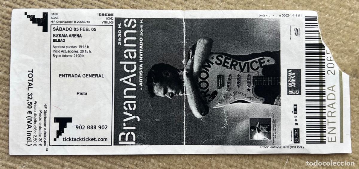 Entradas antiguas de conciertos: Entrada concierto Bryan Adams - Bizkaia Arena (Bilbao, 2005)