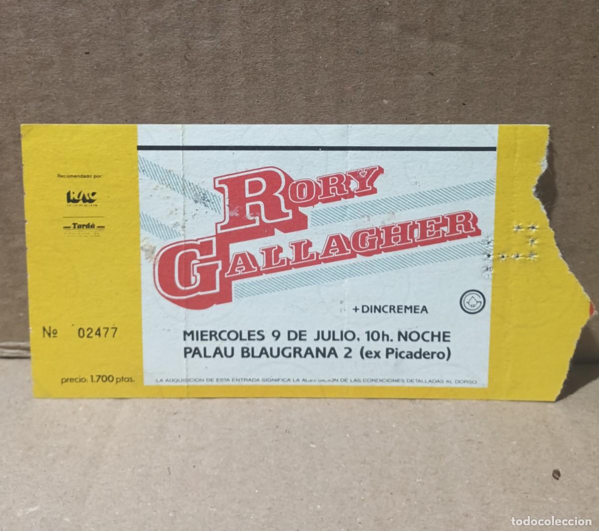 Entradas antiguas de conciertos: RORY GALLAGHER-PALAU BLAUGRANA.
